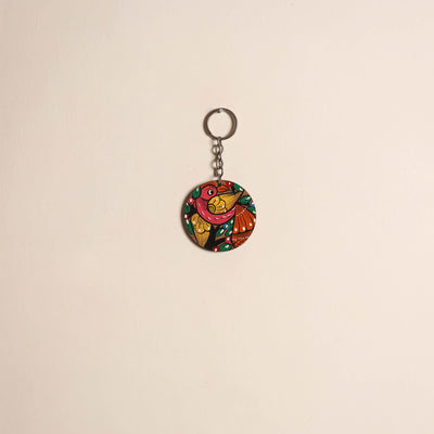 Patua handpainted wooden keychain 47 - handcrafted