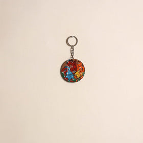 Patua handpainted wooden keychain 48 - handcrafted