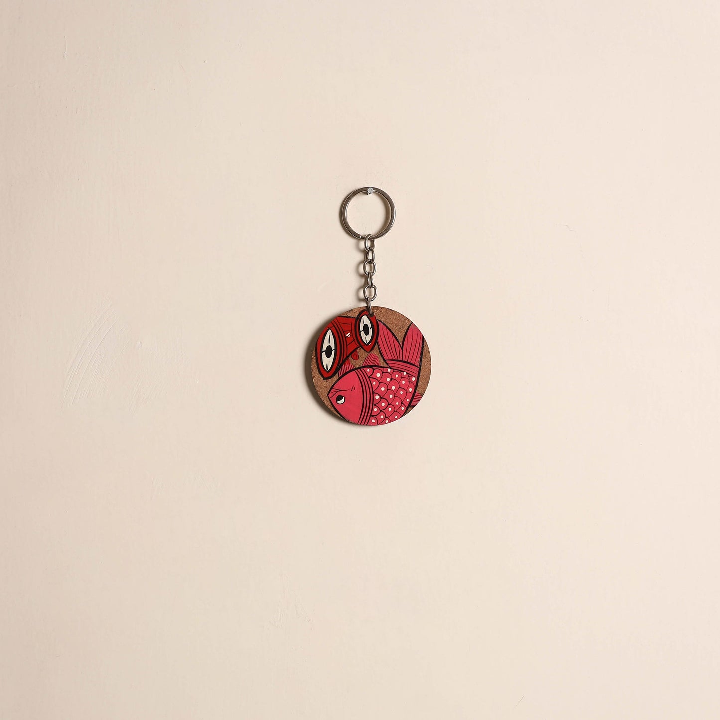 Patua handpainted wooden keychain 49 - handcrafted