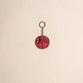 Patua handpainted wooden keychain 49 - handcrafted