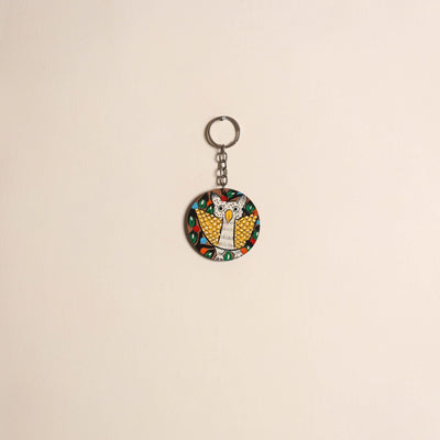 Patua handpainted wooden keychain 51 - handcrafted
