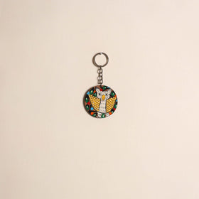 Patua handpainted wooden keychain 51 - handcrafted