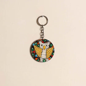 Patua handpainted wooden keychain 51 - handcrafted