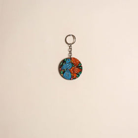 Patua handpainted wooden keychain 54 - handcrafted