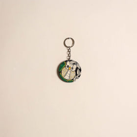 Patua handpainted wooden keychain 57 - handcrafted