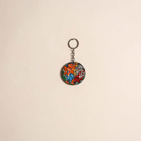 Patua handpainted wooden keychain 58 - handcrafted