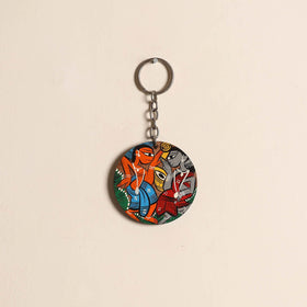 Patua handpainted wooden keychain 58 - handcrafted