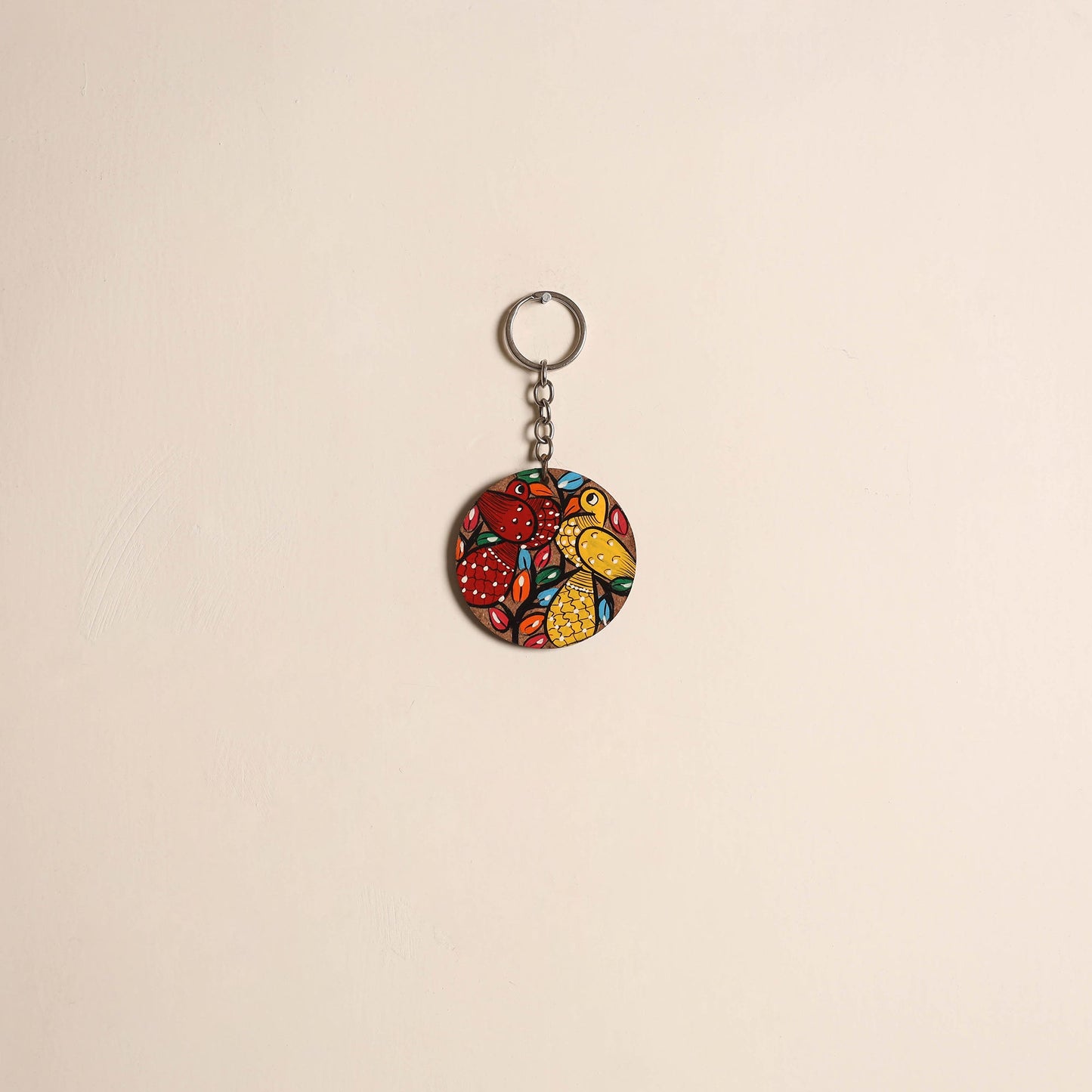 Patua handpainted wooden keychain 59 - handcrafted