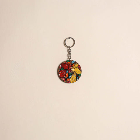Patua handpainted wooden keychain 59 - handcrafted