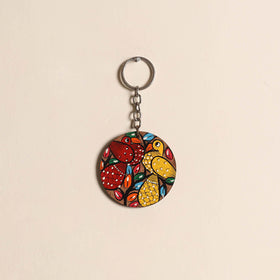 Patua handpainted wooden keychain 59 - handcrafted