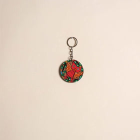 Patua handpainted wooden keychain 60 - handcrafted