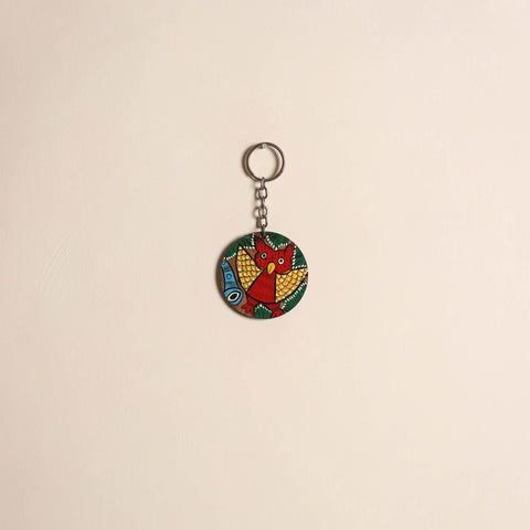 Patua handpainted wooden keychain 61 - handcrafted