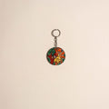 Patua handpainted wooden keychain 62 - handcrafted