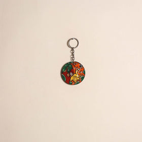 Patua handpainted wooden keychain 62 - handcrafted