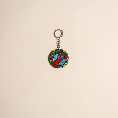 Patua handpainted wooden keychain 63 - handcrafted