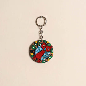 Patua handpainted wooden keychain 63 - handcrafted