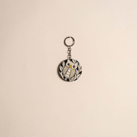 Patua handpainted wooden keychain 66 - handcrafted