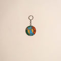 Patua handpainted wooden keychain 67 - handcrafted