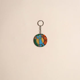 Patua handpainted wooden keychain 67 - handcrafted