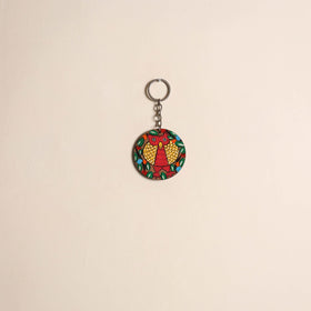 Patua handpainted wooden keychain 68 - handcrafted