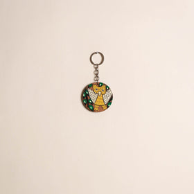 Patua handpainted wooden keychain 69 - handcrafted