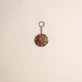 Patua handpainted wooden keychain 70 - handcrafted