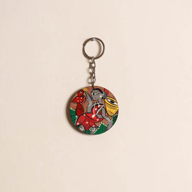 Patua handpainted wooden keychain 70 - handcrafted