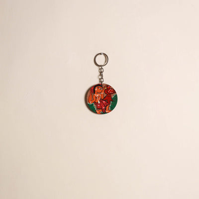Patua handpainted wooden keychain 71 - handcrafted