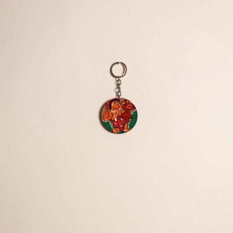 Patua handpainted wooden keychain 71 - handcrafted