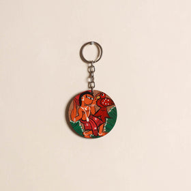 Patua handpainted wooden keychain 71 - handcrafted