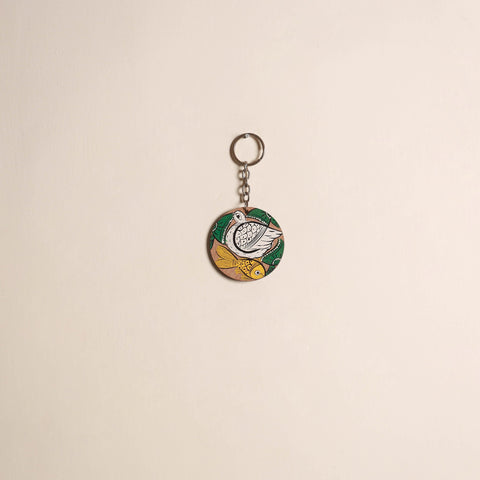 Patua handpainted wooden keychain 73 - handcrafted