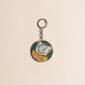 Patua handpainted wooden keychain 73 - handcrafted