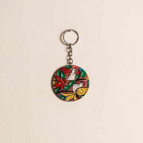 Patua handpainted wooden keychain 76 - handcrafted