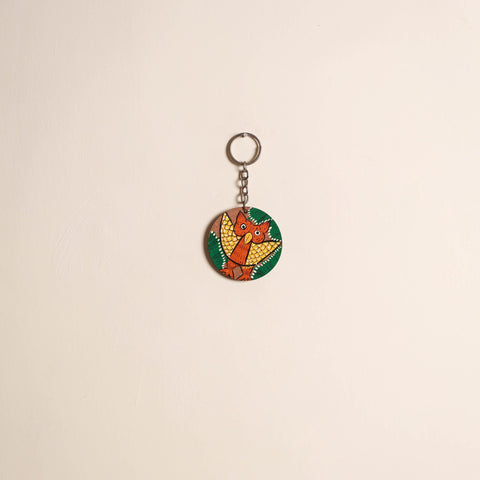 Patua handpainted wooden keychain 81 - handcrafted