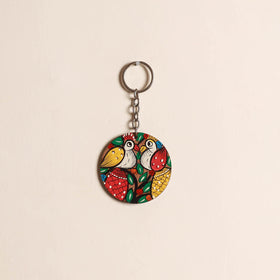 Patua handpainted wooden keychain 83 - handcrafted