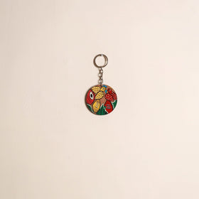 Patua handpainted wooden keychain 84 - handcrafted