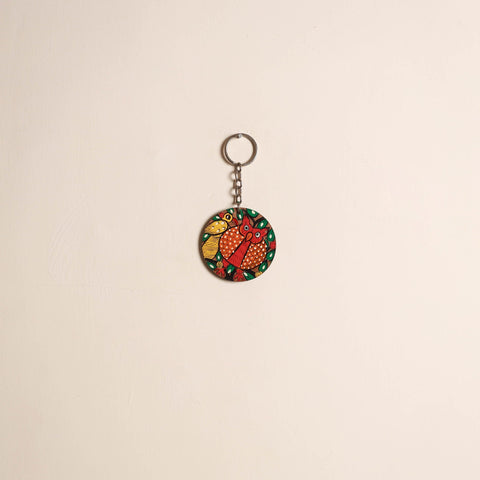 Patua handpainted wooden keychain 85 - handcrafted