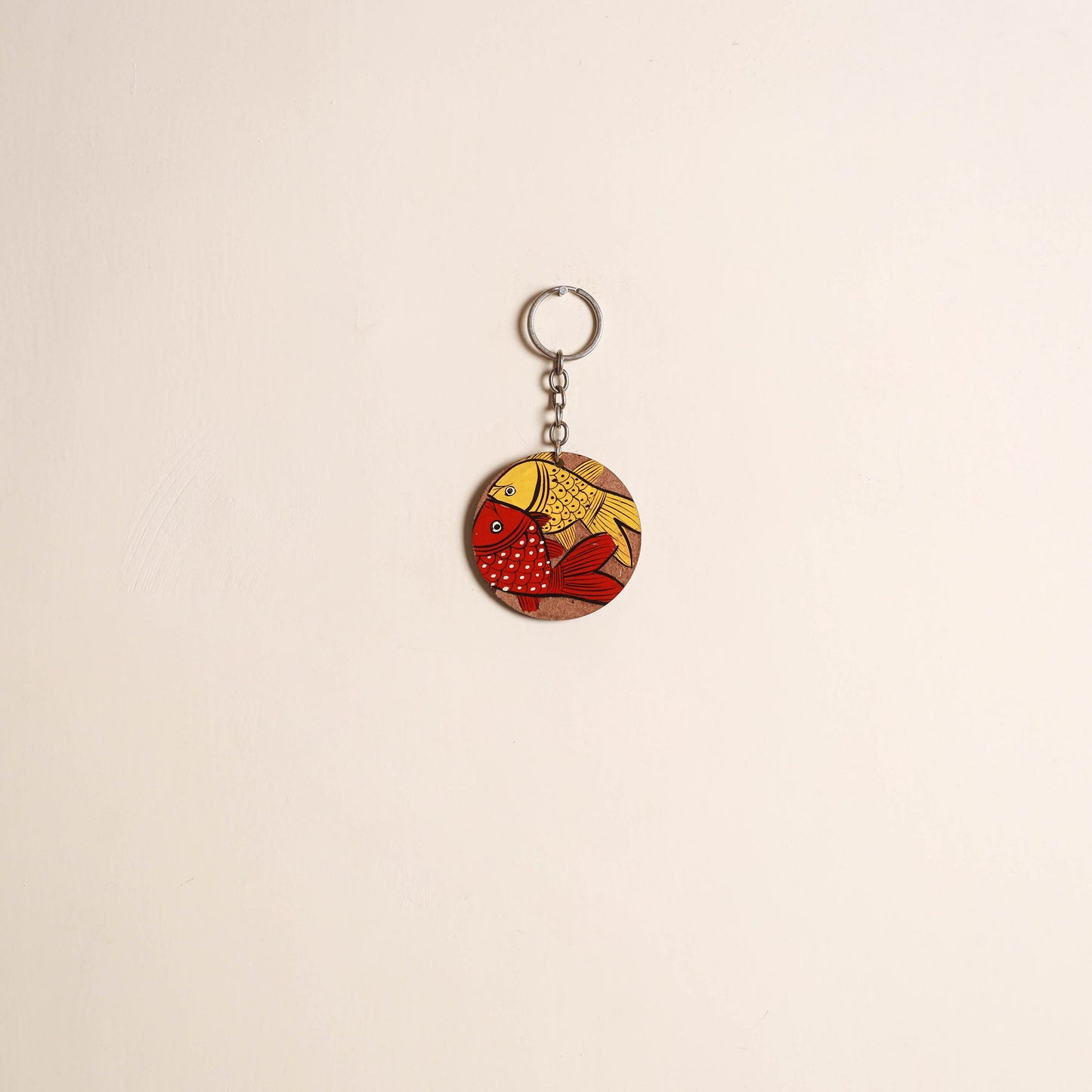 Patua handpainted wooden keychain 86 - handcrafted