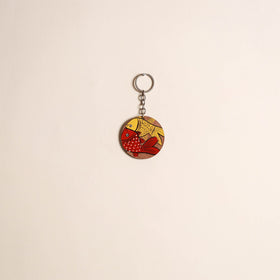 Patua handpainted wooden keychain 86 - handcrafted