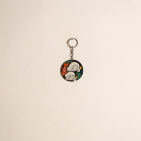 Patua handpainted wooden keychain 87 - handcrafted