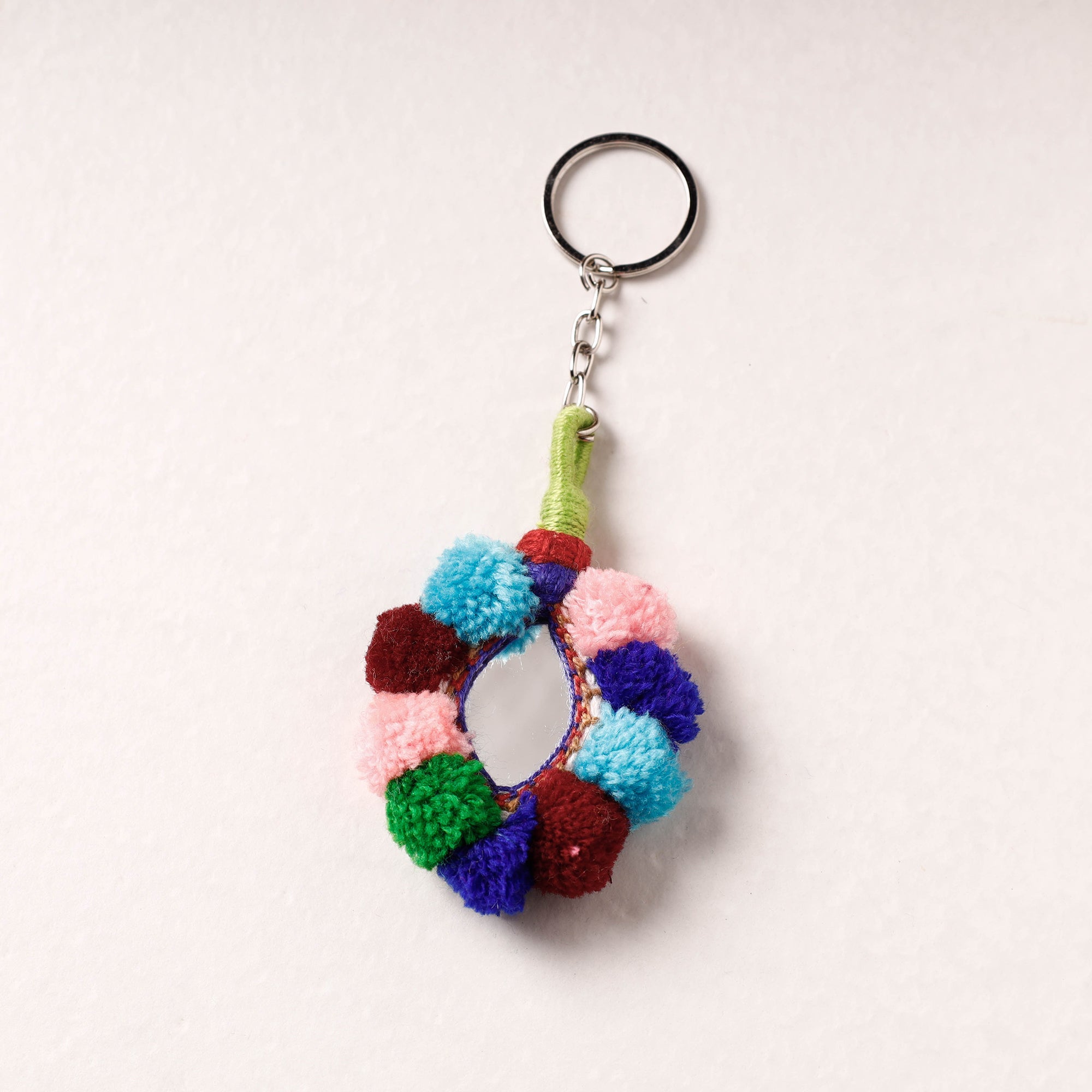 Multicolor Patwa Bead & Seashell Work Handmade Keychain 