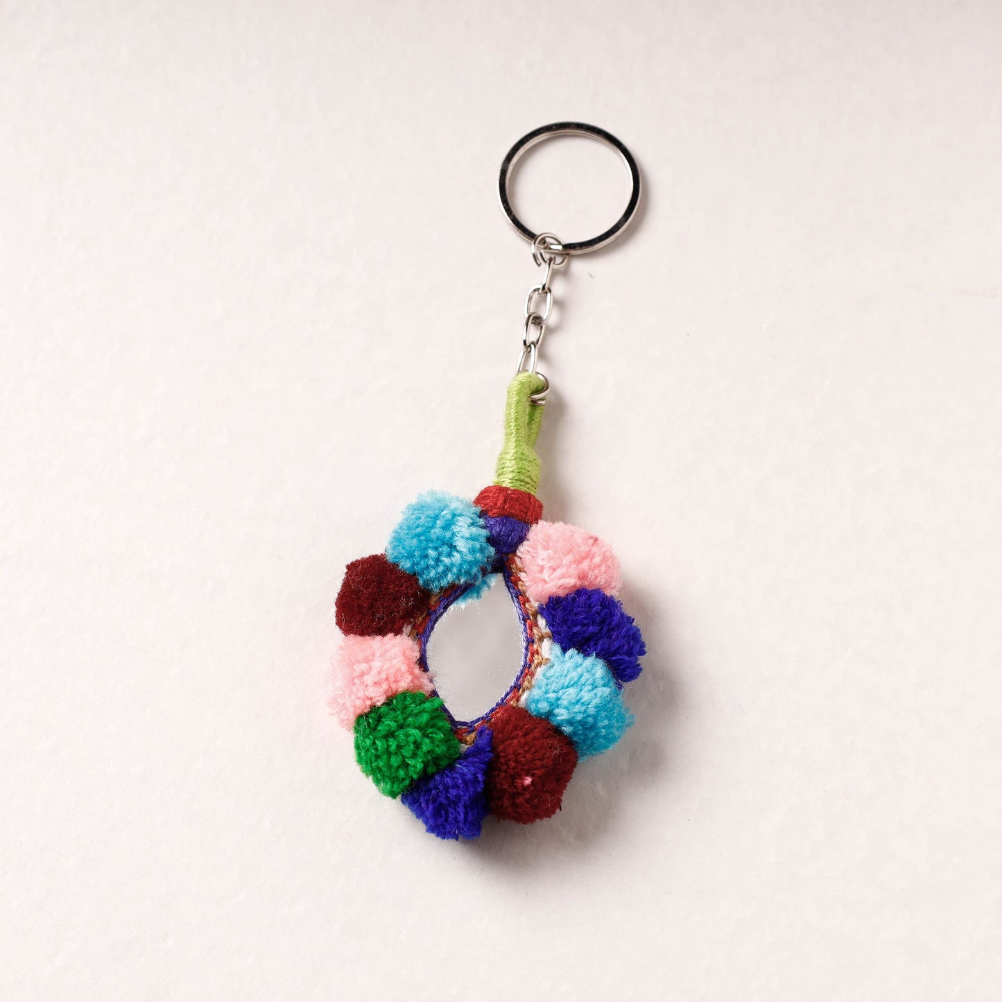 Multicolor Patwa Bead & Seashell Work Handmade Keychain 