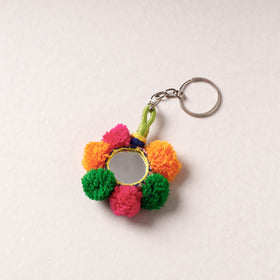 Multicolor Patwa Bead & Seashell Work Handmade Keychain 