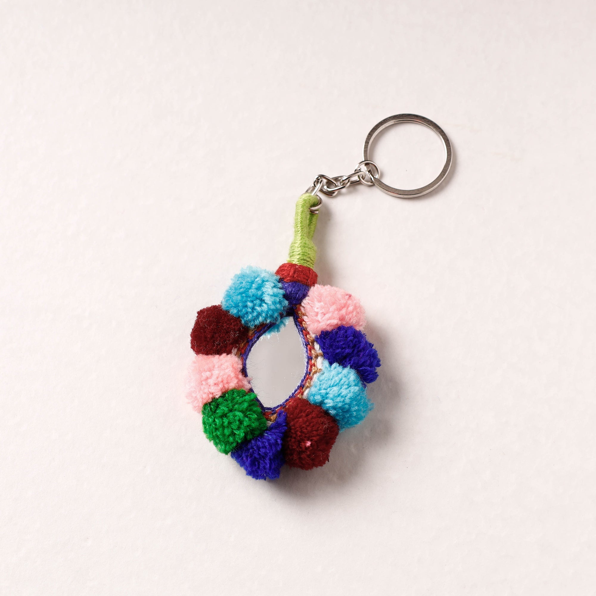 Multicolor Patwa Bead & Seashell Work Handmade Keychain 
