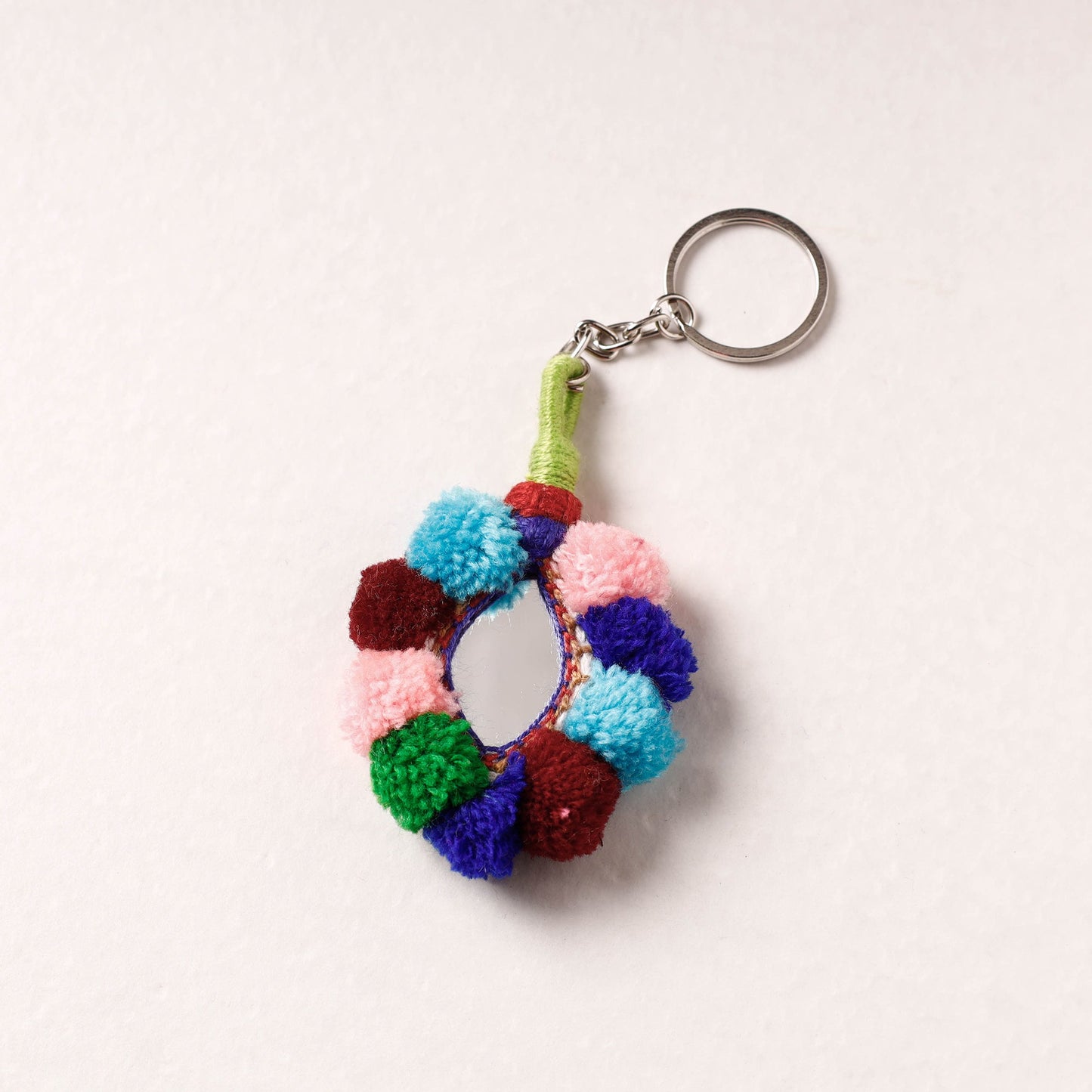 Multicolor Patwa Bead & Seashell Work Handmade Keychain 