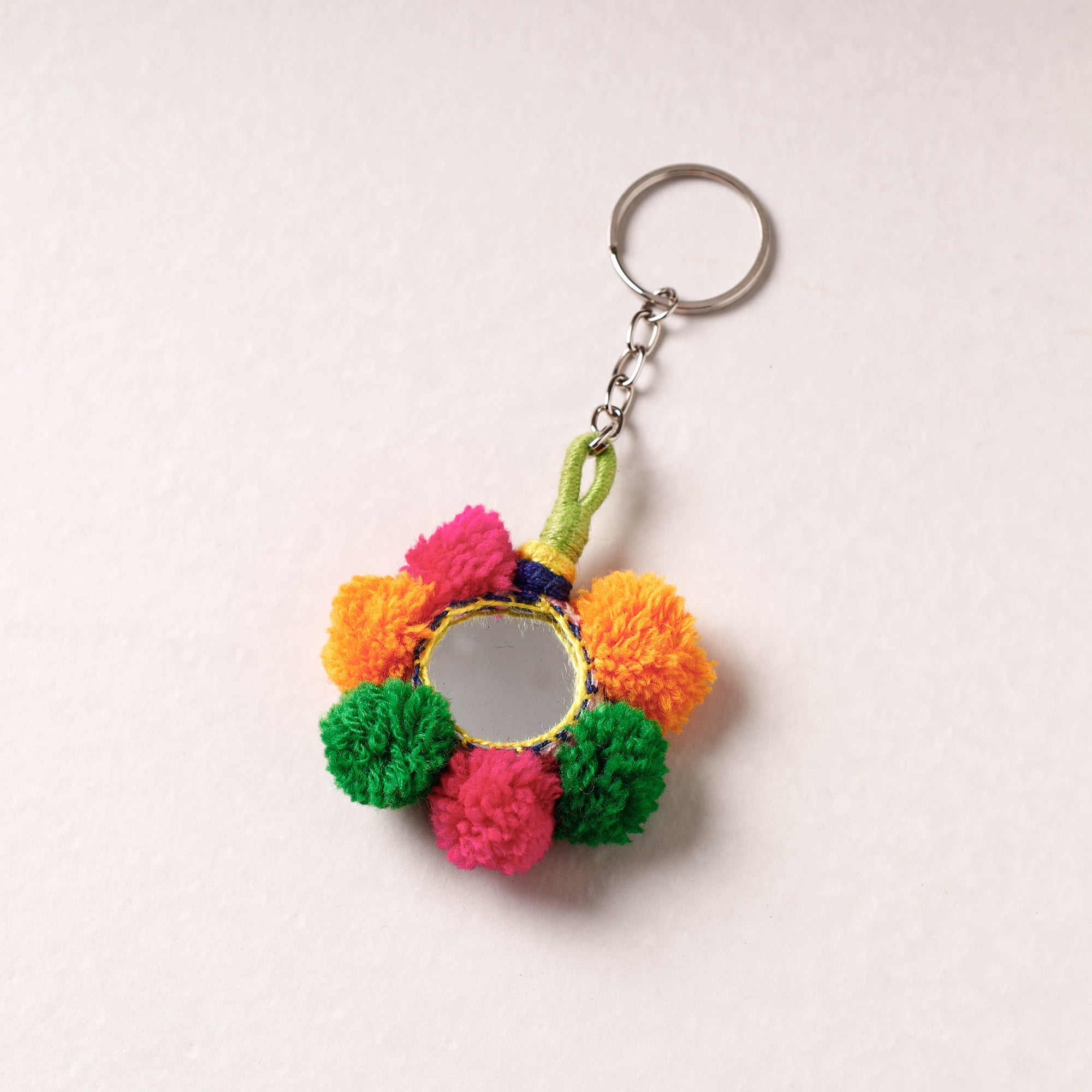 Multicolor Patwa Bead & Seashell Work Handmade Keychain 