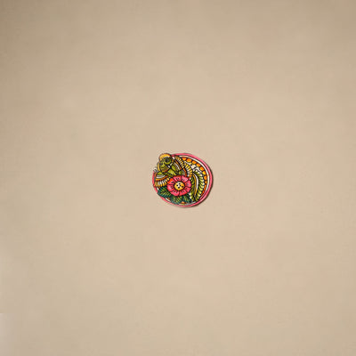 Peacock with flower - tholu bommalata leather puppet fridge