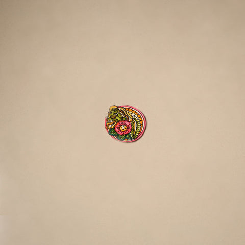 Peacock with flower - tholu bommalata leather puppet fridge