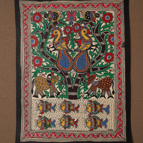 Handpainted madhubani painting by hira devi (14 x 11 in) 32