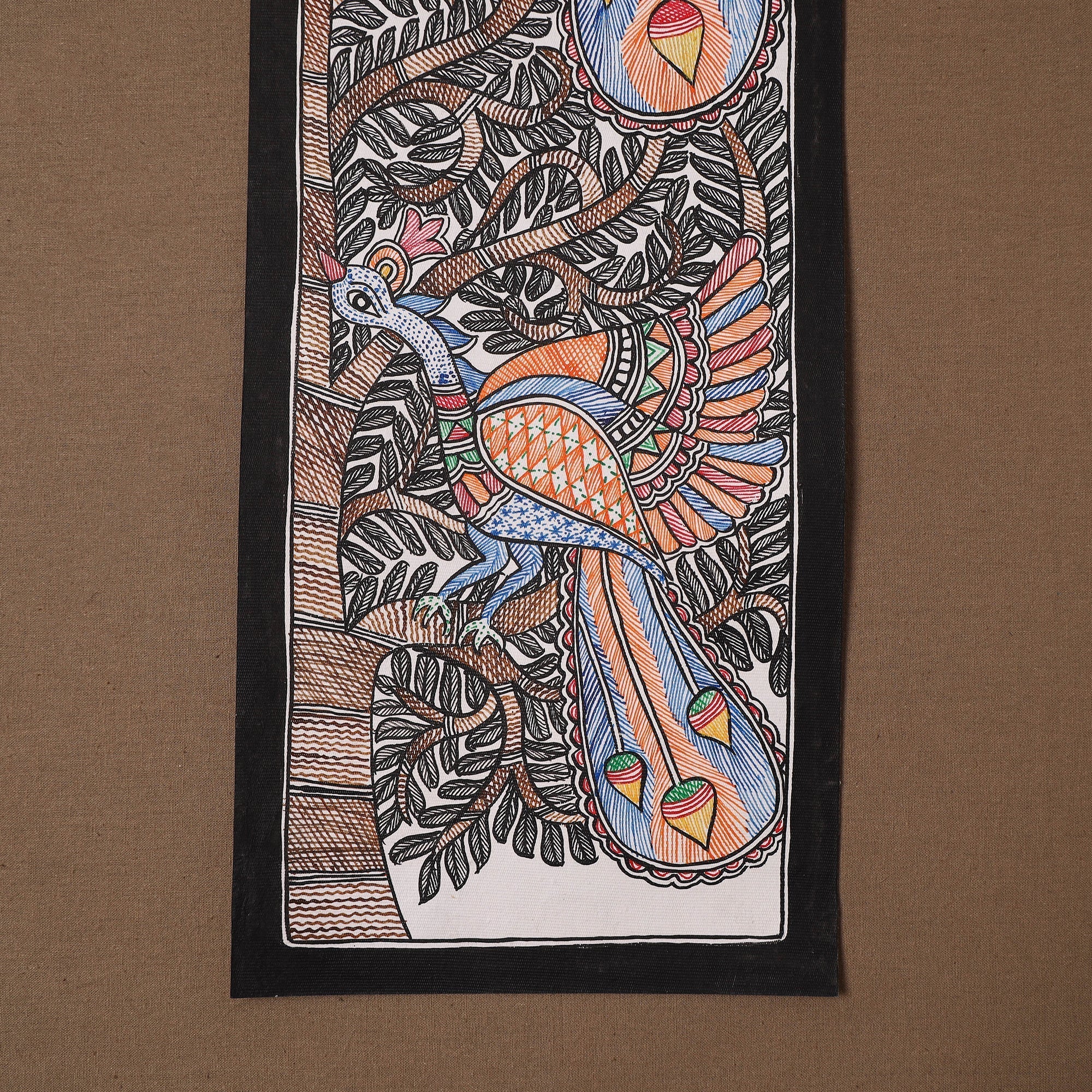 Handpainted madhubani painting by hira devi (22 x 7 in) 40